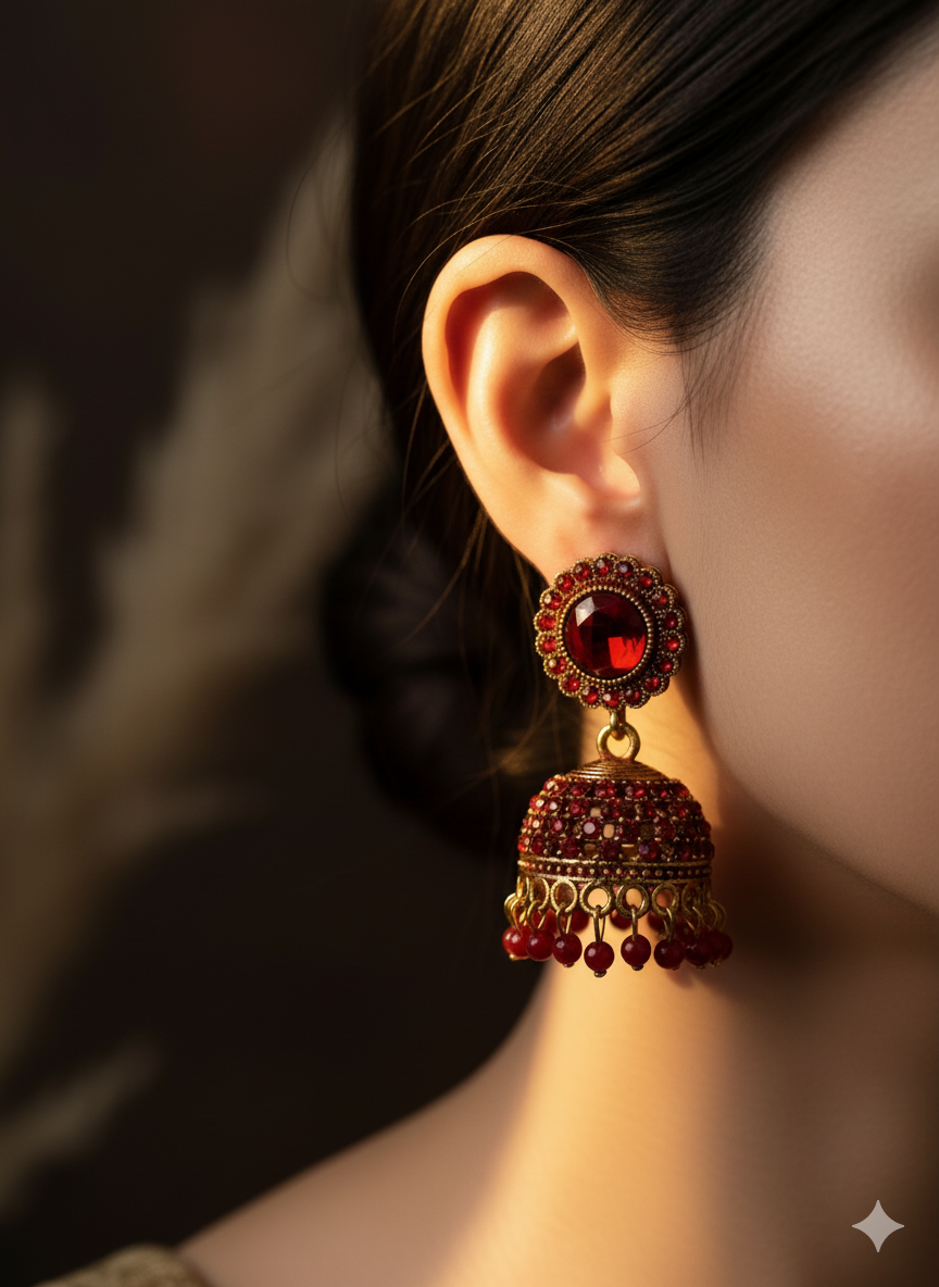 Regal Ruby Jhumka Bells